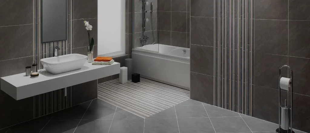 A beautifully designed modern bathroom that invites homeowners to take the next step and start their own bathroom renovation project